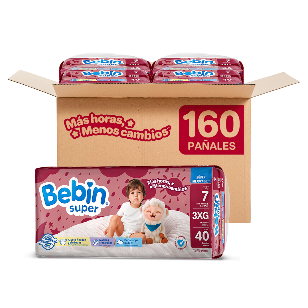 Pañales para bebé | Etapa 7 (+ 17kg) | 160 pz