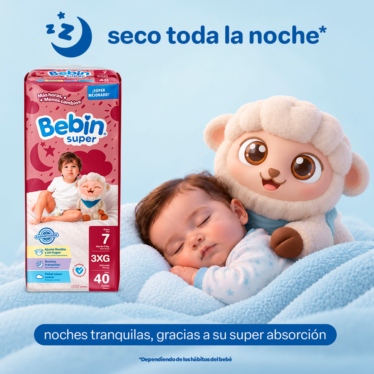 Pañales para bebé | Etapa 7 (+ 17kg) | 160 pz