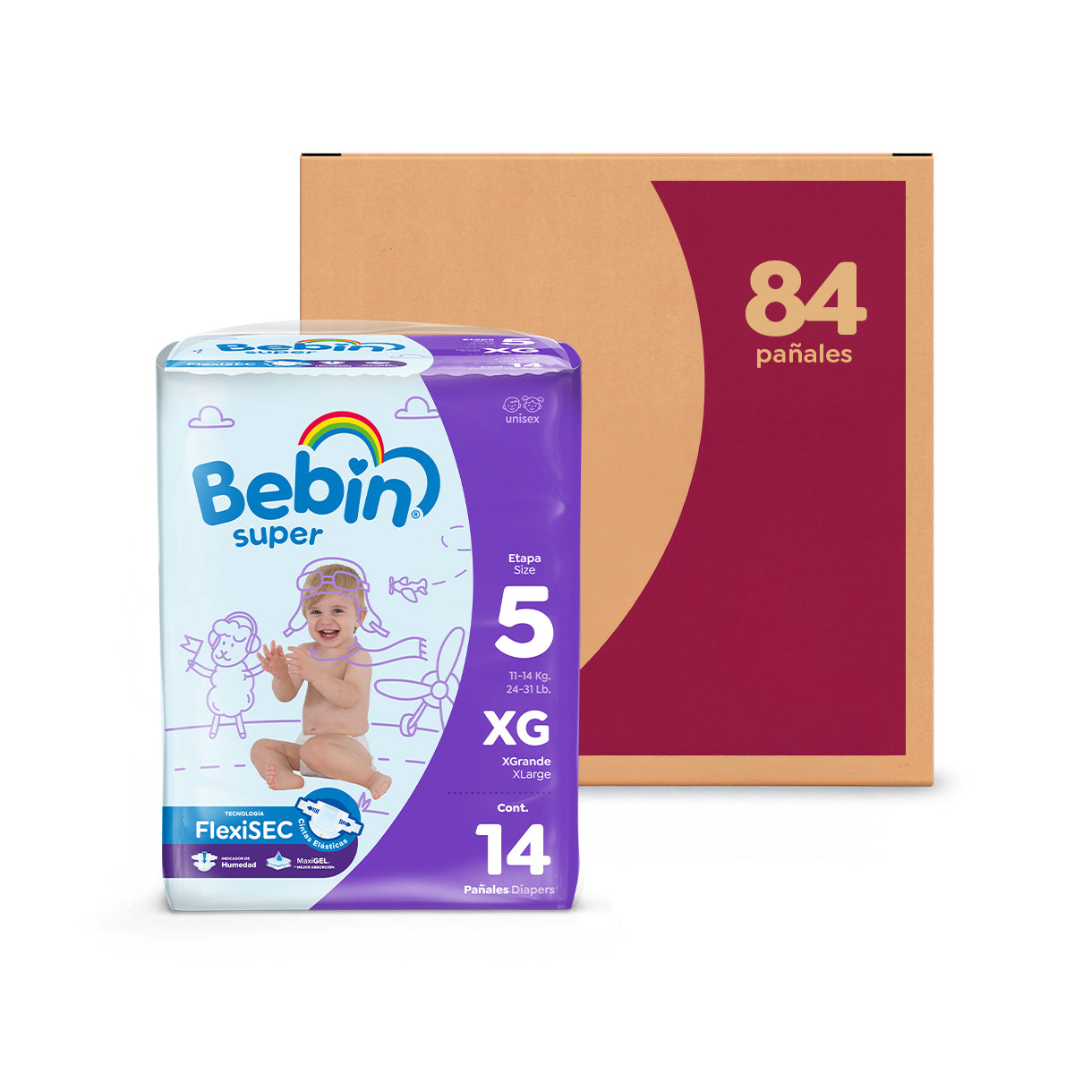 Pañales para bebé | Etapa 5 (11 - 14kg) | 84 pz