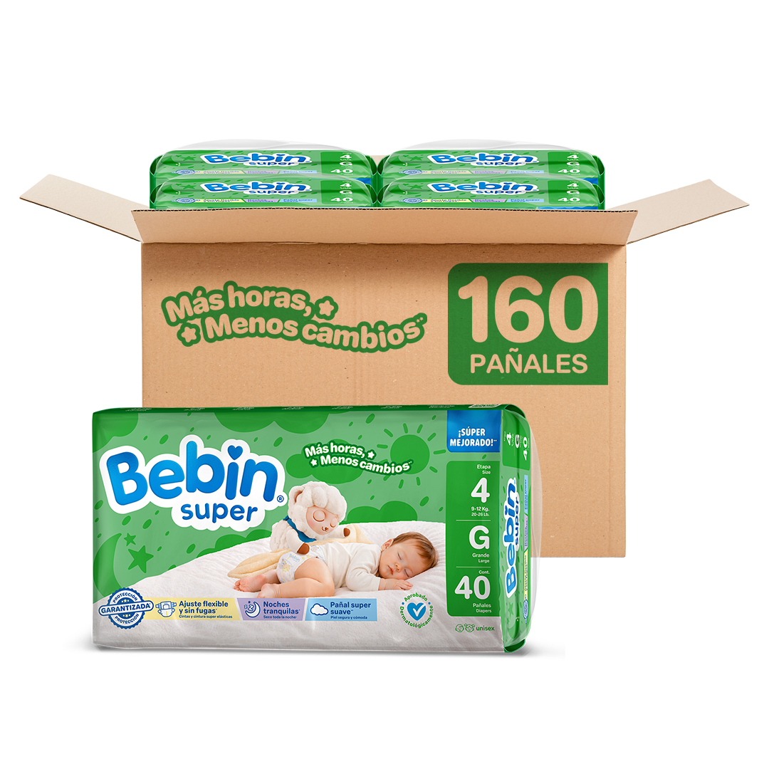 Pañales para bebé | Etapa 4 (9 - 12kg) | 160pz