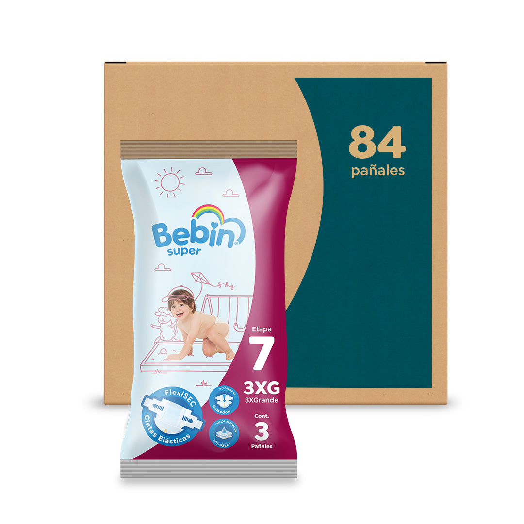 Pañales para bebé | Etapa 7 (+ 17kg) | 84 pz