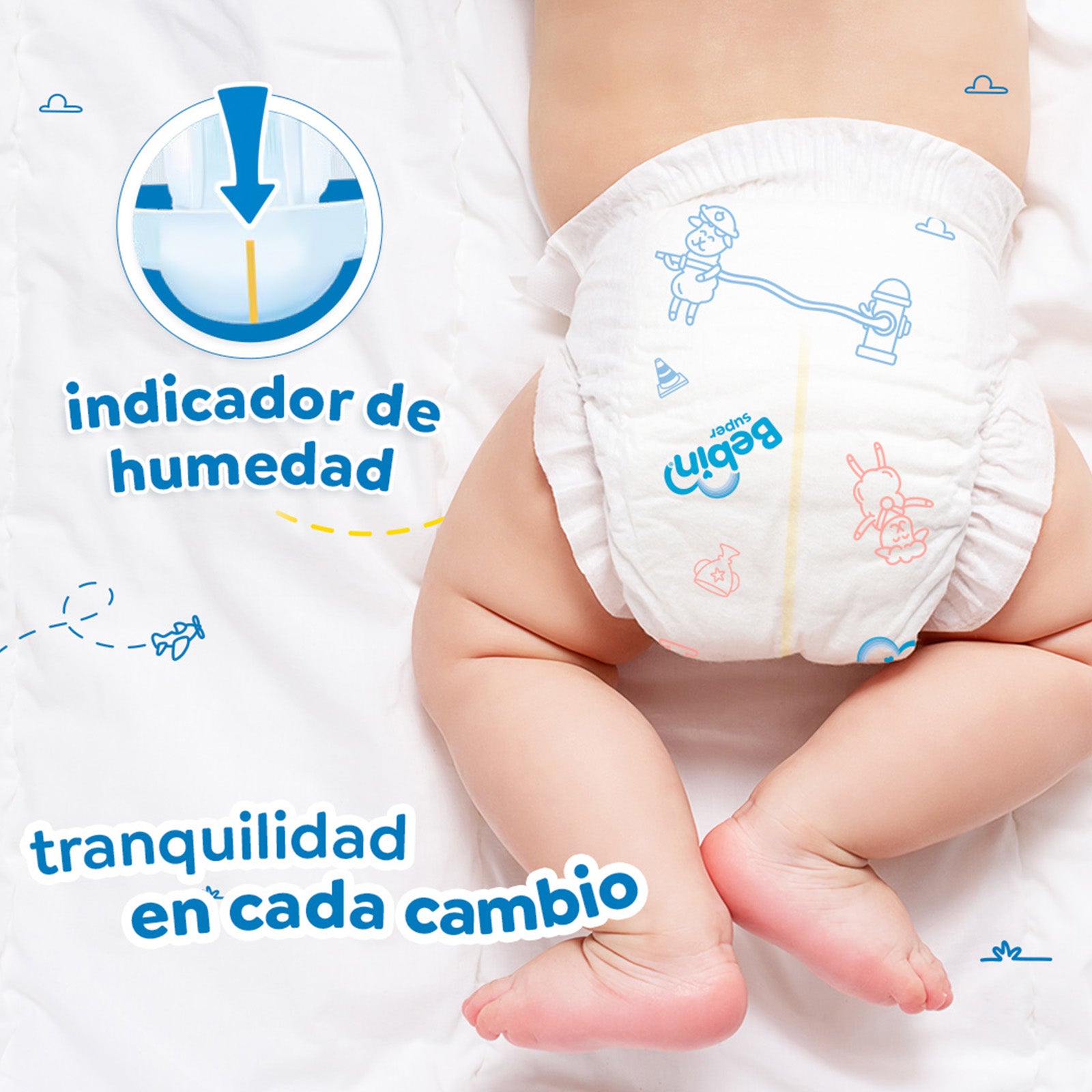 Bebin Super - Pañales para bebé etapa 1 - Talla RN - Unisex