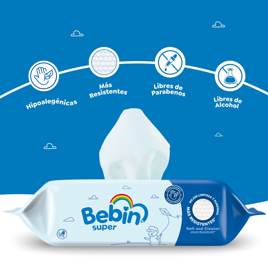 Bebin Milk Bebin Super - Toallitas Húmedas para bebé - 24 paquetes